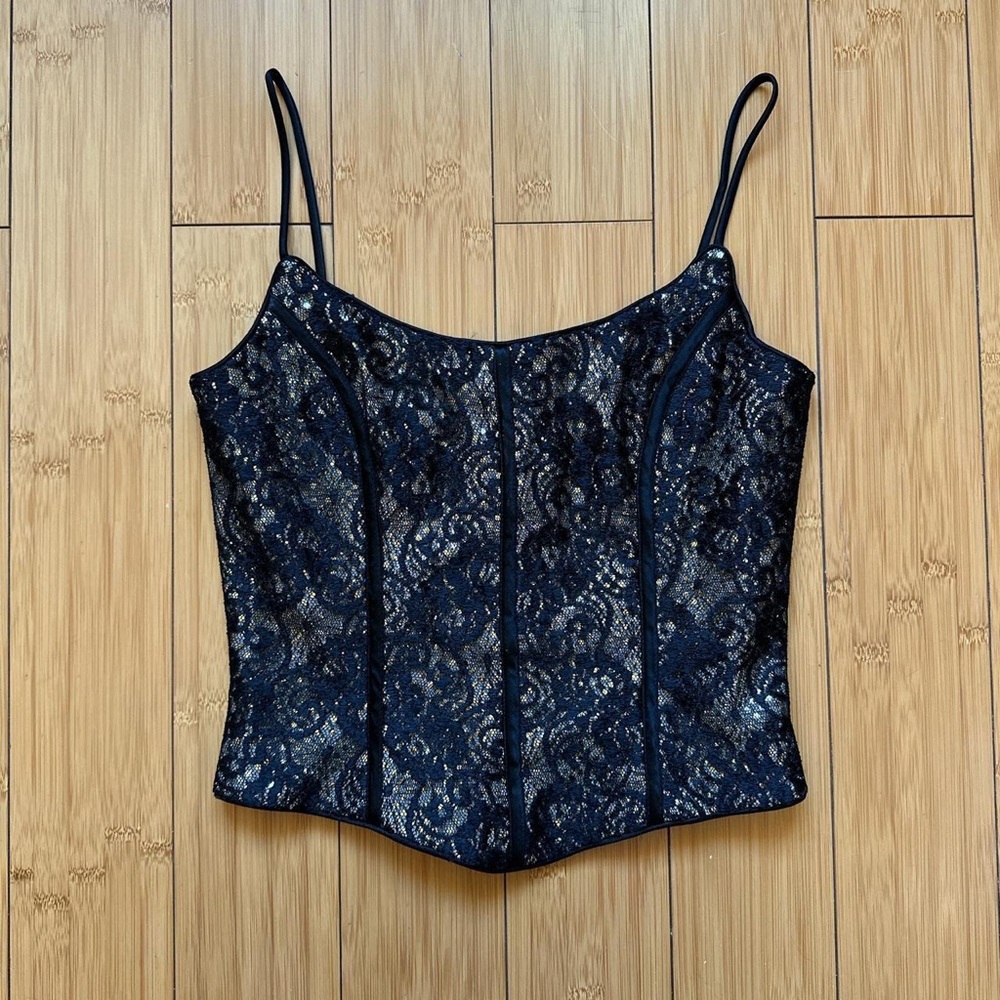 Vintage 1990s Jessica McClintock Gunne Sax Corset Top